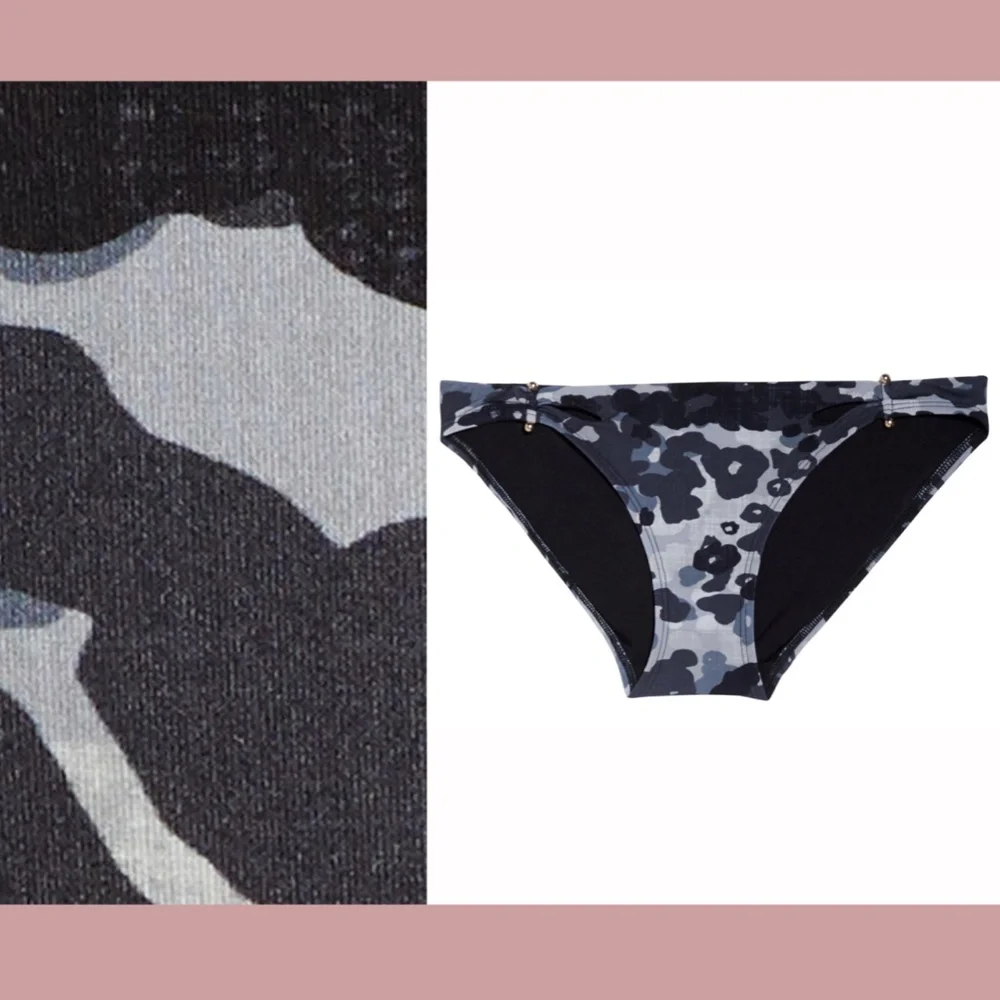 NWT Robin Piccone Ava Eden Side Cut Bikini‎ Bottoms in Camo [SZ XS ]